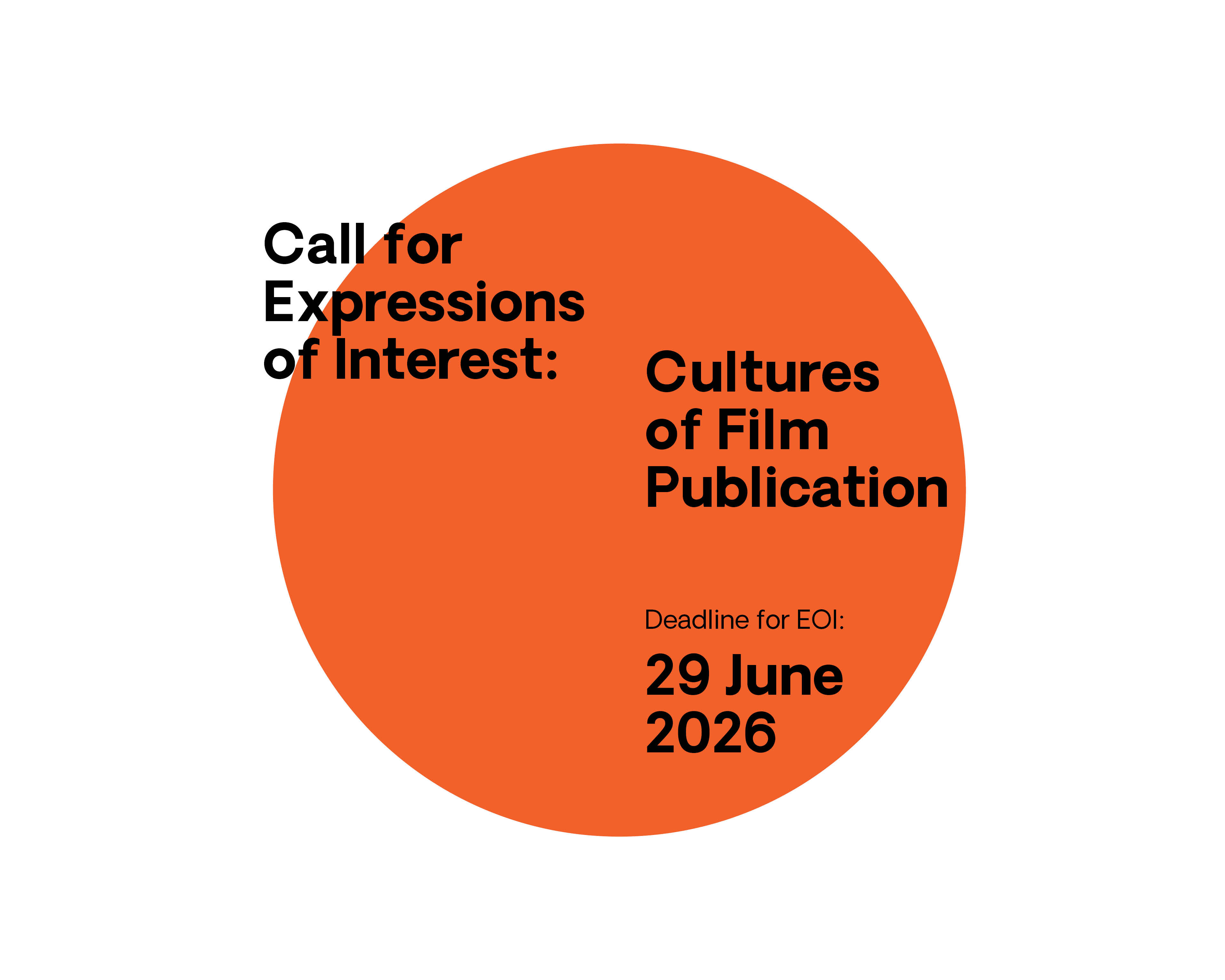 An orange circle with black text