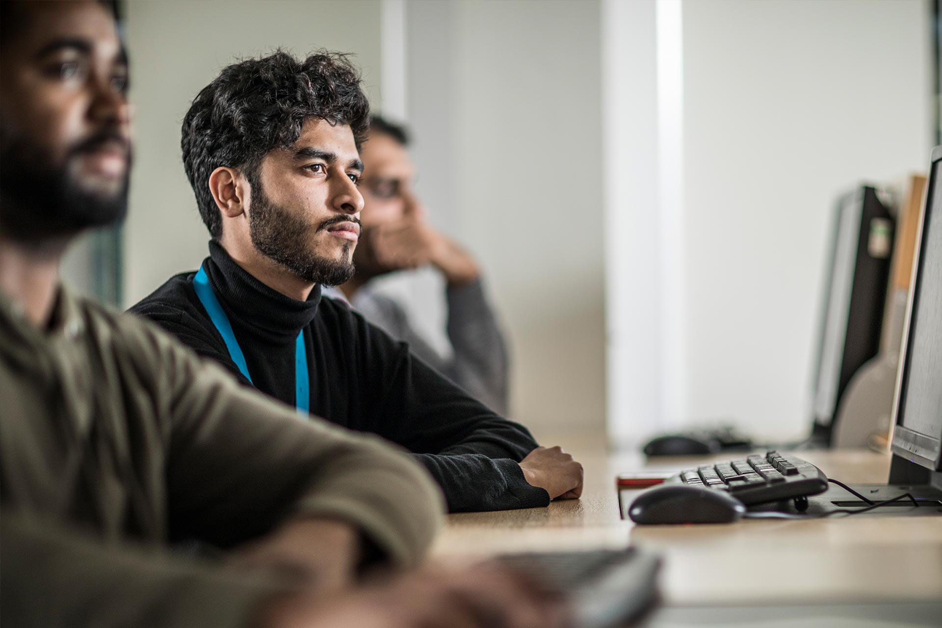 Students working in a computer lab