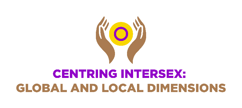 The Logo for the Centring Intersex conference, text reads 