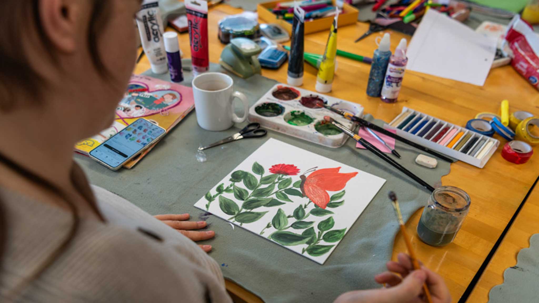 close up of a painting