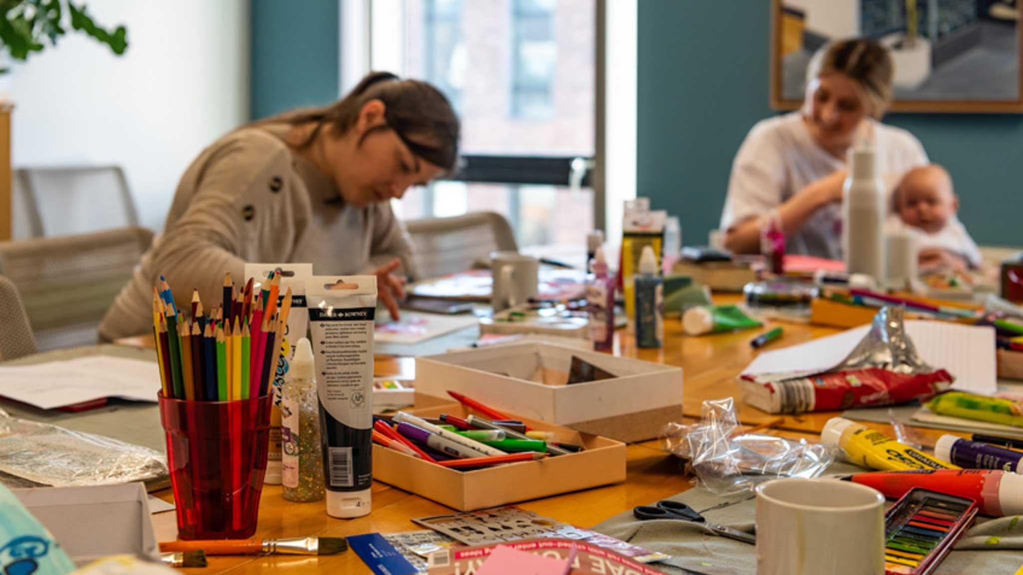 People doing art in the art house in wakefield