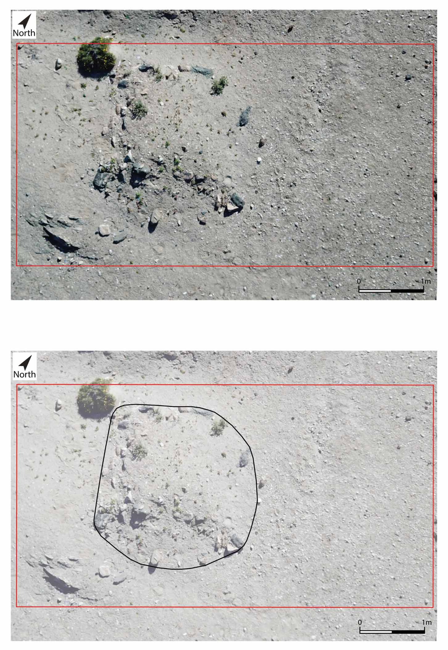 Aerial image of the likely mass grave at Lüderitz