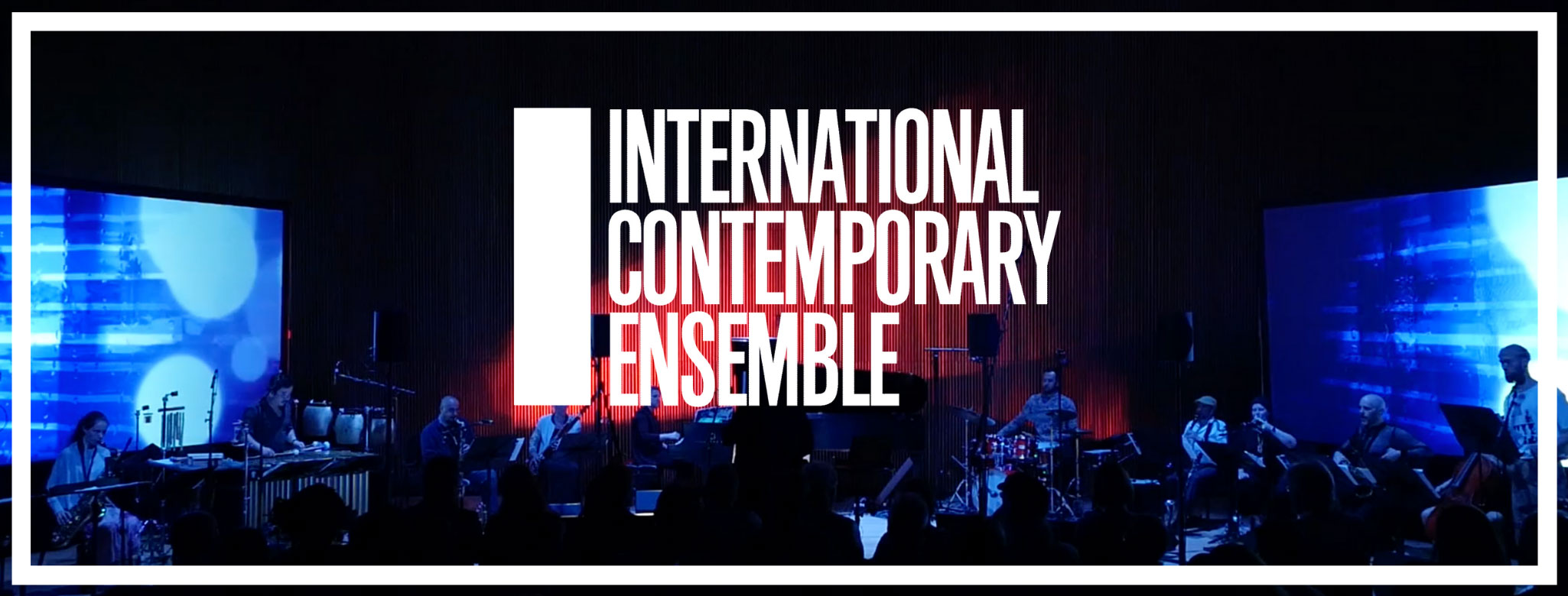 International Contemporary Ensemble logo with ensemble photo