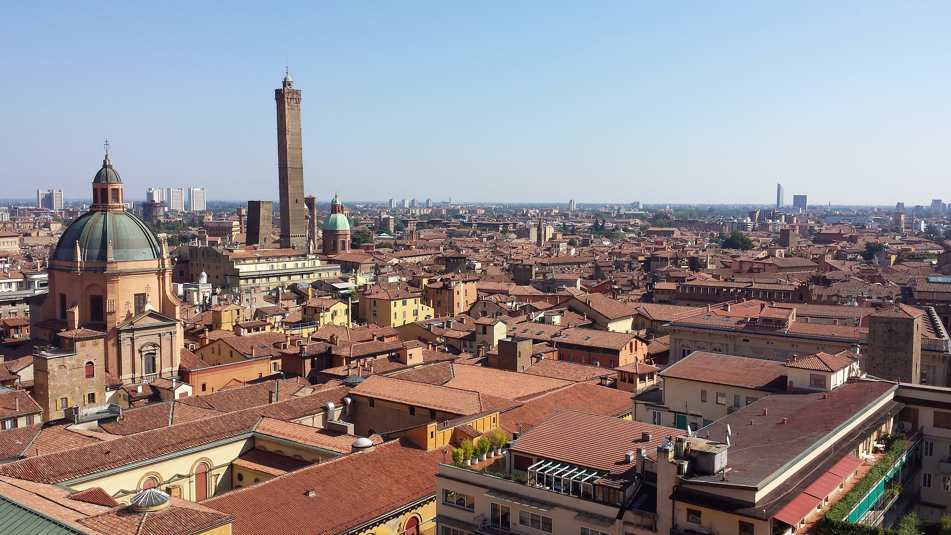 Bologna city skyline panorama